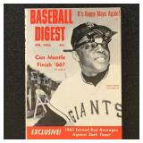 Willie Mays Cover 1966 Baseball Digest February Ne