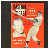 Mickey Mantle Cover 1956 Baseball Digest July News