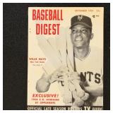 Willie Mays Cover 1954 Baseball Digest September N