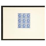 CSA Stamps Dietz Altered Plate Block of 9, Blue 10