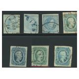 CSA Stamps #6, 7, 11, 12 group of 16 total stamps