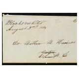 US Stampless Cover Blacks & Whites VA manuscript c