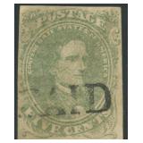 CSA Stamps #1 Used with PAID cancel CV $175