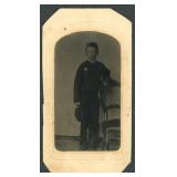 US Stamps #73 on back of tintype photo as revenue