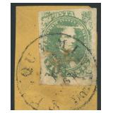 CSA Stamps #1 Used with Plaque Mine LA CDS cancel,
