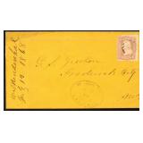 US Postal History #65 used on cover to Frederick