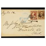 US Postal History  #209 & 210 used on cover to Fre