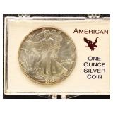 US Coins 2 Silver Eagles Uncirculated Group