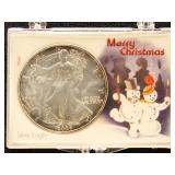 US Coins 2 Silver Eagles Uncirculated Group