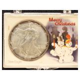 US Coins 2 Silver Eagles Uncirculated Group