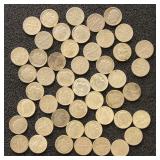 US Coins 50 Silver Roosevelt Dimes, Circulated