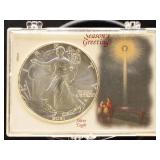 US Coins 2 Silver Eagles Uncirculated Group