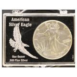 US Coins 2 Silver Eagles Uncirculated Group