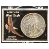 US Coins 2 Silver Eagles Uncirculated Group