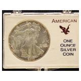 US Coins 2 Silver Eagles Uncirculated Group