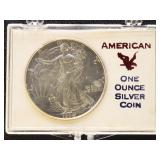 US Coins 2 Silver Eagles Uncirculated Group