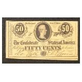 CSA Paper Money  #T72 1864 50 Cent Note Civil War