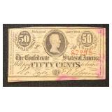 CSA Paper Money  #T63 1863 50 Cent Note, Civil War