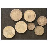 US Coins Silver Group including 2 Morgan & 2 Peace