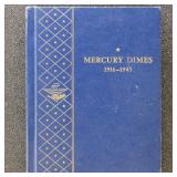 US Coins 1916-1945 Mercury Dimes in Whitman Album,