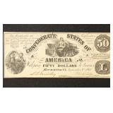 CSA Paper Money #T14 1861 $50 Bill