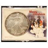 US Coins 2 Silver Eagles Uncirculated Group