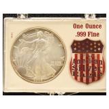 US Coins 2 Silver Eagles Uncirculated Group