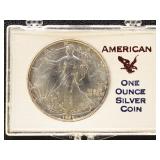 US Coins 2 Silver Eagles Uncirculated Group