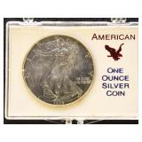 US Coins 2 Silver Eagles Uncirculated Group