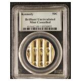 US Coin Mint Cancelled Kennedy Half Dollar, graded
