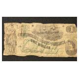 CSA Paper Money #T45 1862 $1 Bill