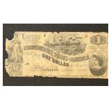 CSA Paper Money #T44 1862 $1 Bill