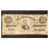 CSA Paper Money  #T66 1864 $50 Note, Civil War era