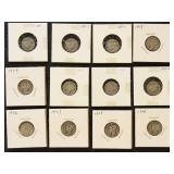 US Coins 1917-1939 Mercury Dimes Group of 56