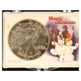 US Coins 2 Silver Eagles Uncirculated Group