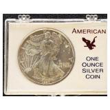 US Coins 2 Silver Eagles Uncirculated Group