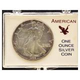 US Coins 2 Silver Eagles Uncirculated Group