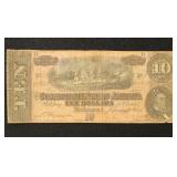 CSA Paper Money #T68 1864 $10 Bill