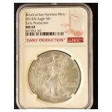 US Coin 2013-S Silver Eagle Early Production Grade