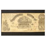 CSA Paper Money #T18 1861 $10 Note, Civil War era