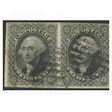 US Stamps #17 Used Pair with thin and repa CV $600