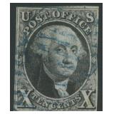 US Stamps #2 Used 1847 Franklin 10 cent 1s CV $850