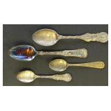 1893 Silver Columbian Expo Spoons, group of 4 Ster