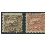 US Stamp Essays #113-E3e pair of 1869 postrider 2
