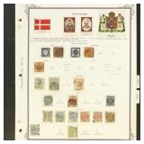 Denmark Stamps 1850s-1950s Used collection on page