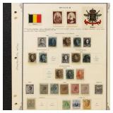 Belgium Stamps 1840s-1930s Used & Mint Hinged coll