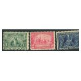 US Stamps #328-330 Mint Hinged 1907 set CV $212