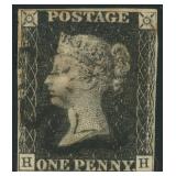 Great Britain Stamps #1 Used 1840 Penny Black wit