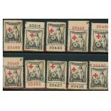 US EFO Stamps #702 Red Cross Shift varieties, nice
