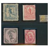 US Stamps Locals Small Group on Card in mixed cond
